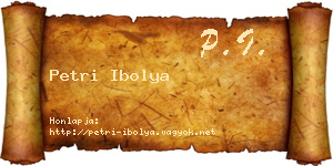 Petri Ibolya névjegykártya